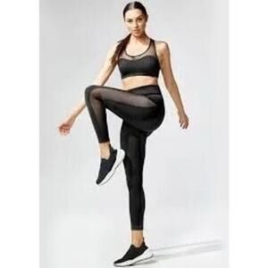 Michi Stardust Crop Legging Women’s M Black Mesh Accents Activewear